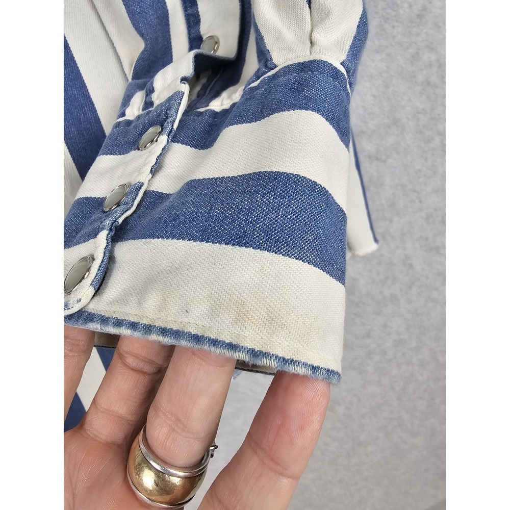 Vtg H Bar C Ranch Wear Western Pearl Snap Striped Shirt XXL Sz Tag Missing USA - Picture 7 of 13